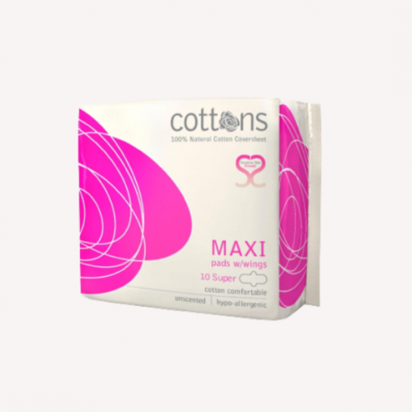 COMPRESAS ALGODON MAXI SUPER ALAS 10U