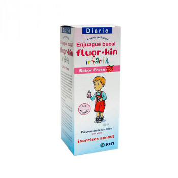 FLUOR KIN enjuague bucal diario infantil sabor fresa 100 ml