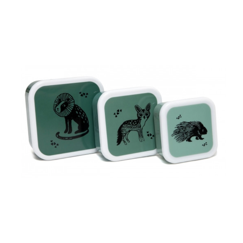 TUTETE Set 3 Cajitas Almuerzo Black Animals Salie