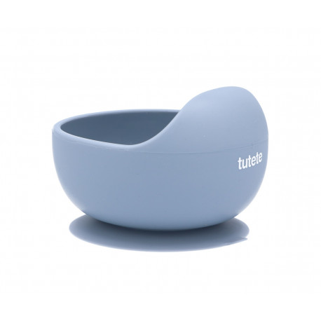 TUTETE Bol con Ventosa + Cuchara Azul Niágara