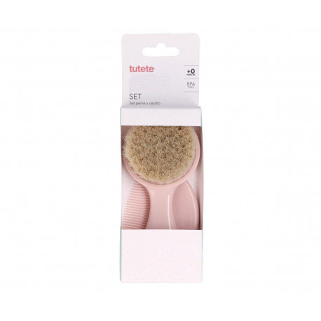 TUTETE Set Peine y Cepillo Rosa