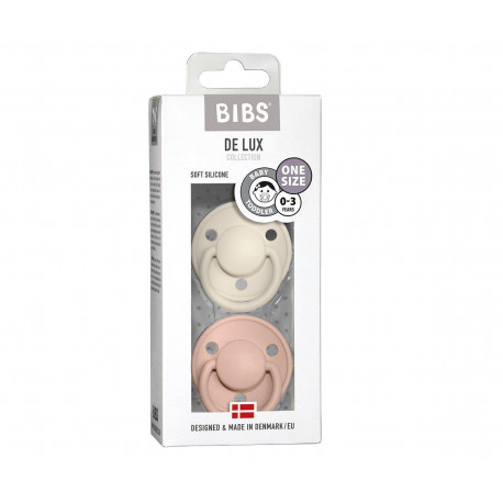 TUTETE Bibs Lux Chupete Ivory/Blush Silicona +6 Meses 2 Uds