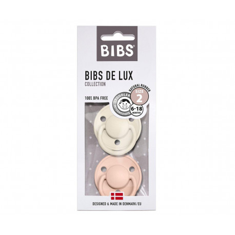 TUTETE Bibs Lux Chupete Ivory/Blush 0-6 Meses 2 Uds