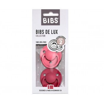 TUTETE Bibs de Lux Chupete Coral/Ruby +6 Meses 2 Uds