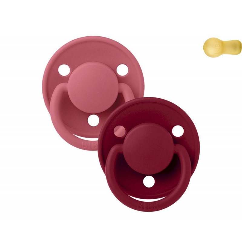 TUTETE Bibs de Lux Chupete Coral/Ruby +6 Meses 2 Uds