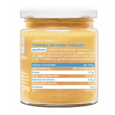 SMILEAT Tarrito Verduras con Lubina y Merluza Ecológico 230 g