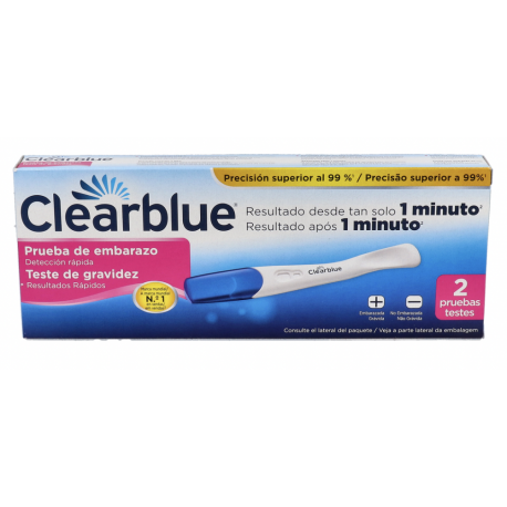 CLEARBLUE Test de Embarazo Detección Rápida 2 Uds