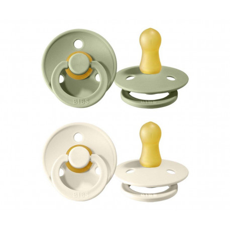 TUTETE Bibs Colour Pacifier Ivory/Sage 6-12 Meses 2 Uds