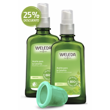 WELEDA Abedul Duplo Aceite Anticelulítico 2 x 100 ml + Regalo Celulicup