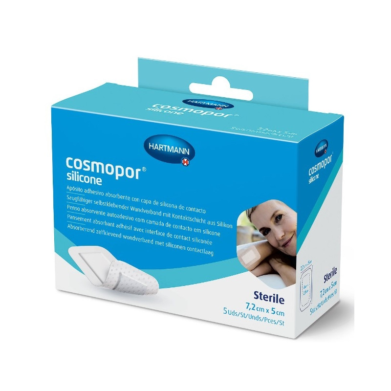 COSMOPOR Silicone Apósito Estéril 7,2 cm x 5 cm 5 Uds
