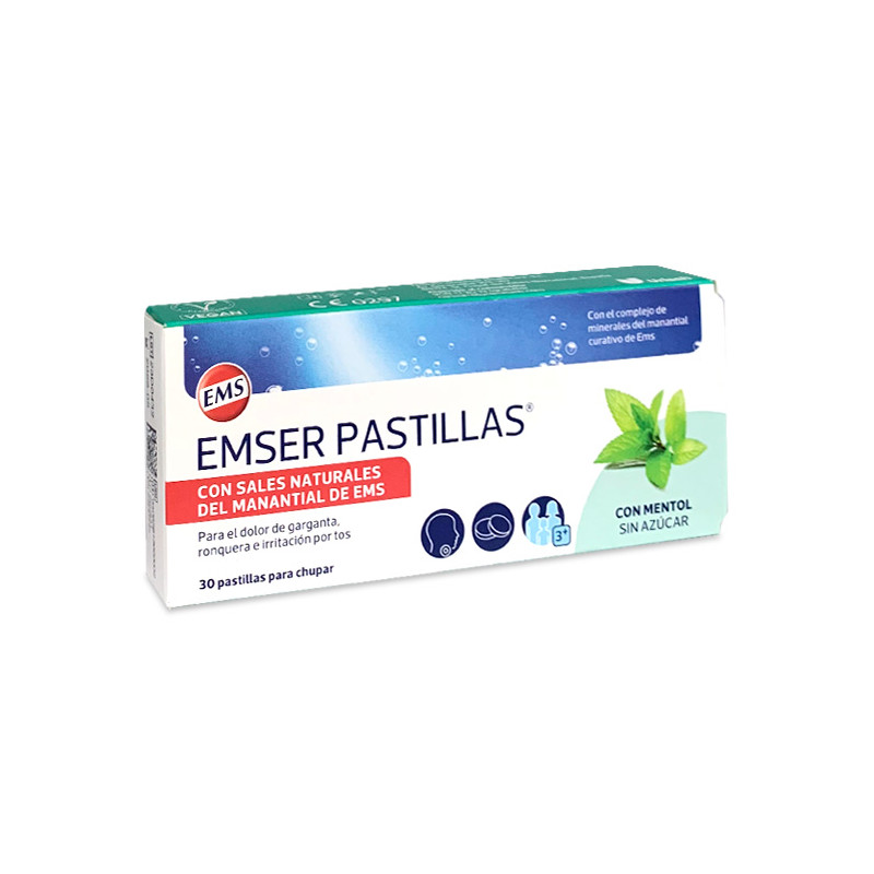 EMSER PASTILLAS Mentol Sin Azúcar 30 Pastillas