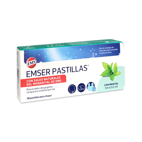 EMSER PASTILLAS Mentol Sin Azúcar 30 Pastillas