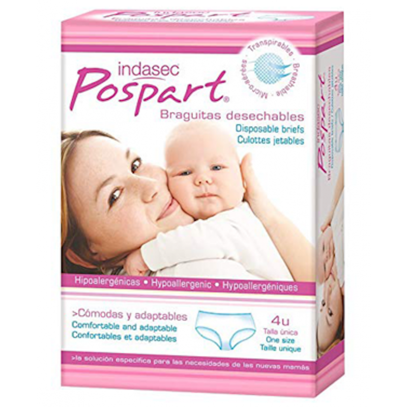 INDASEC Postpart braguitas desechables 4 ud