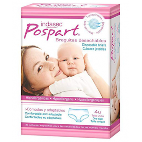 INDASEC Postpart braguitas desechables 4 ud