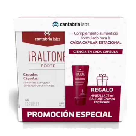 IRALTONE Forte 60 Cápsulas + REGALO Champú Fortificante 75 ml