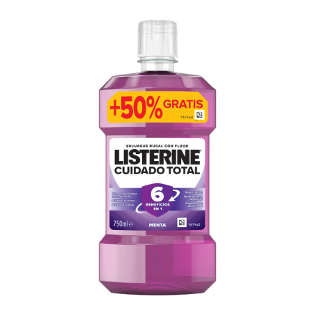 LISTERINE Enjuage bucal diario cuidado total  menta 750 ml