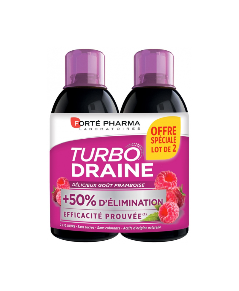 FORTE PHARMA Turboslim drenante sabor frambuesa 2x500 ml