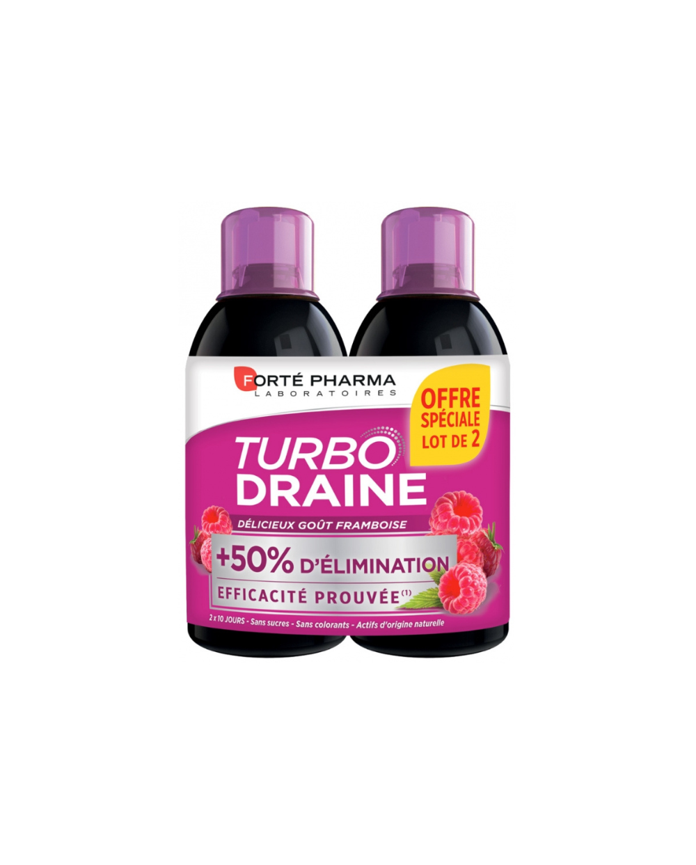 FORTE PHARMA Turboslim drenante sabor frambuesa 2x500 ml