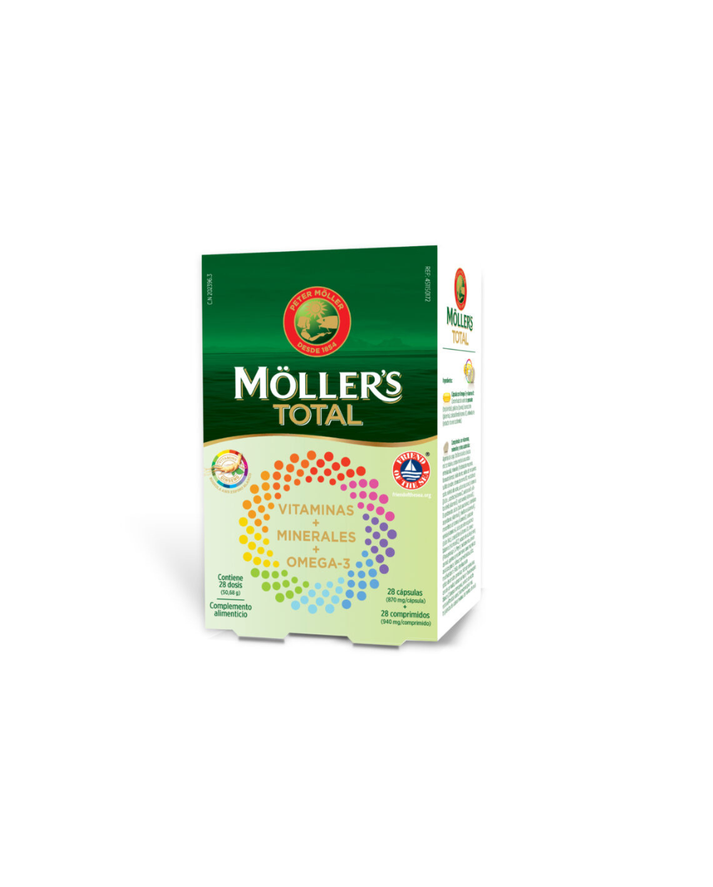 MÖLLER´S Total Vitaminas + Minerales + Omega-3, 28 Cápsulas, + 28 Comprimidos
