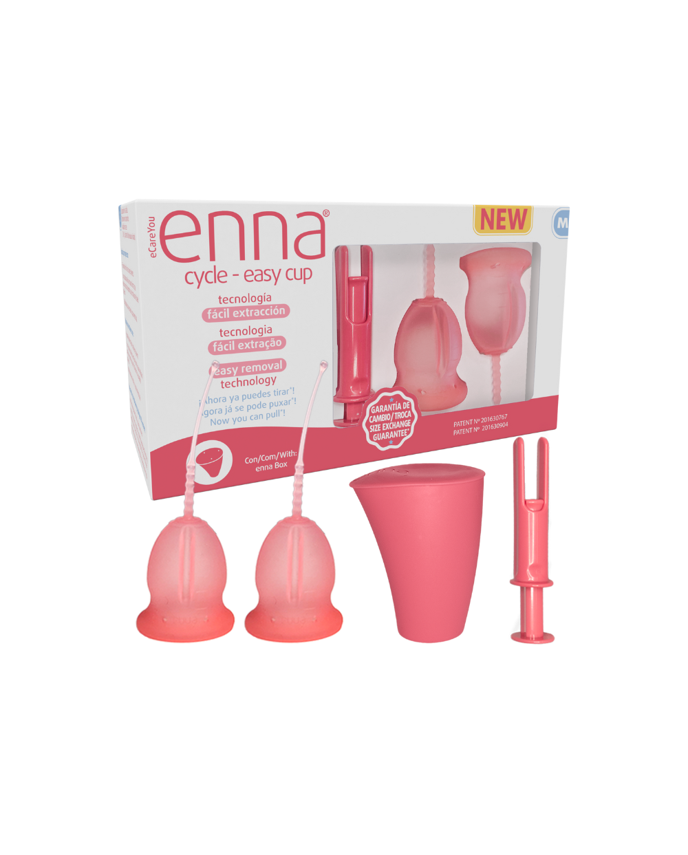 Enna Cycle copa menstrual con aplicador talla M 2 unidades
