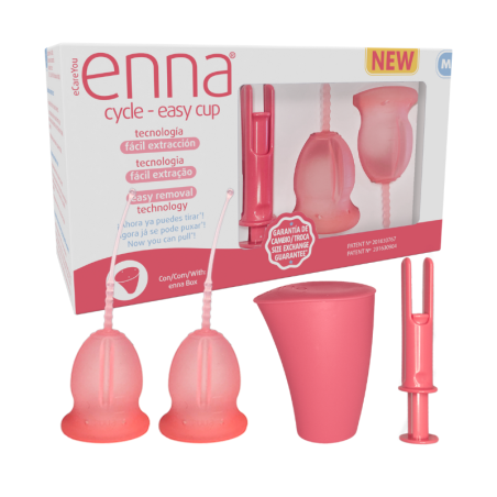 Enna Cycle copa menstrual con aplicador talla M 2 unidades