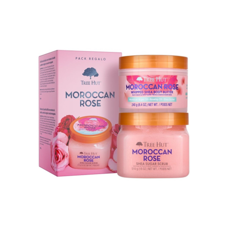 TREE HUT Pack moroccan rose exfolienate de azucar 510g + manteca corporal 240g