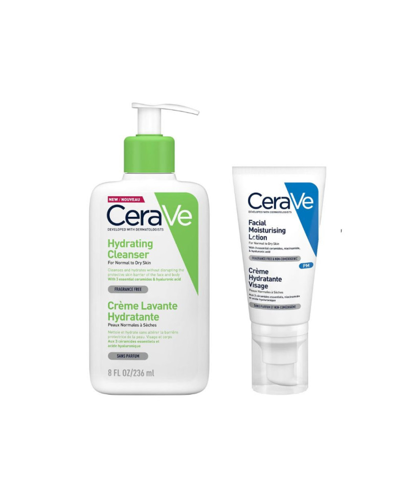 CERAVE Pack Limpiadora Hidratante 473 ml + CERAVE Loción hidratante de Rostro 52 ml