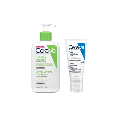 CERAVE Pack Limpiadora Hidratante 473 ml + CERAVE Loción hidratante de Rostro 52 ml