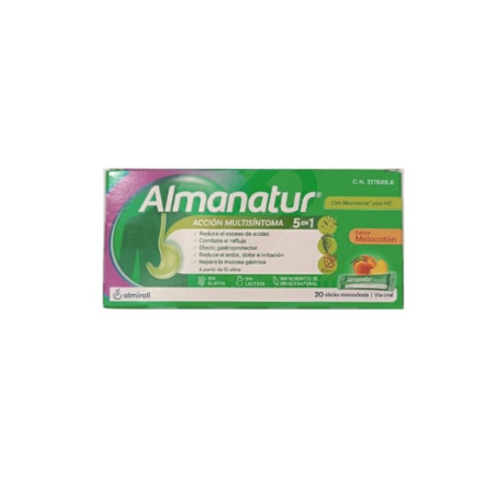 ALMANATUR Sabor Melocotón 20 Sticks Monodosis