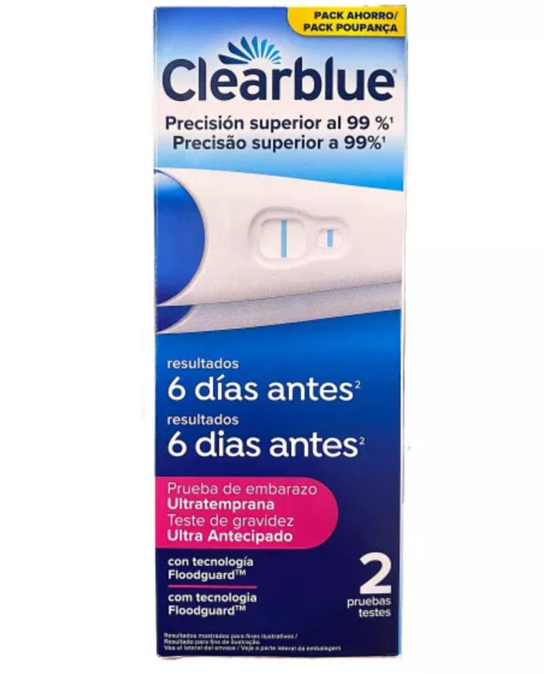 CLEARBLUE Pack Test Analógico Embarazo Detección Ultratemprana 2 Unidades