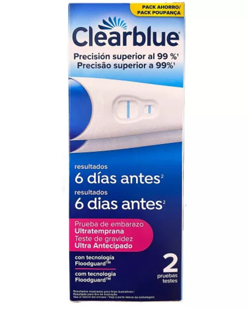 CLEARBLUE Pack Test Analógico Embarazo Detección Ultratemprana 2 Unidades
