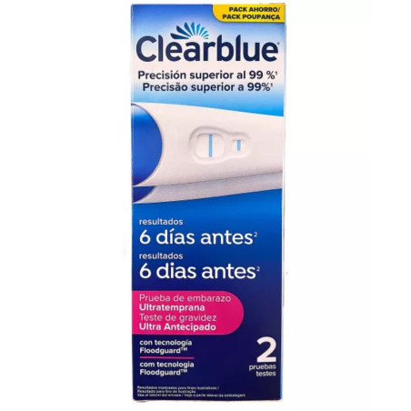 CLEARBLUE Pack Test Analógico Embarazo Detección Ultratemprana 2 Unidades