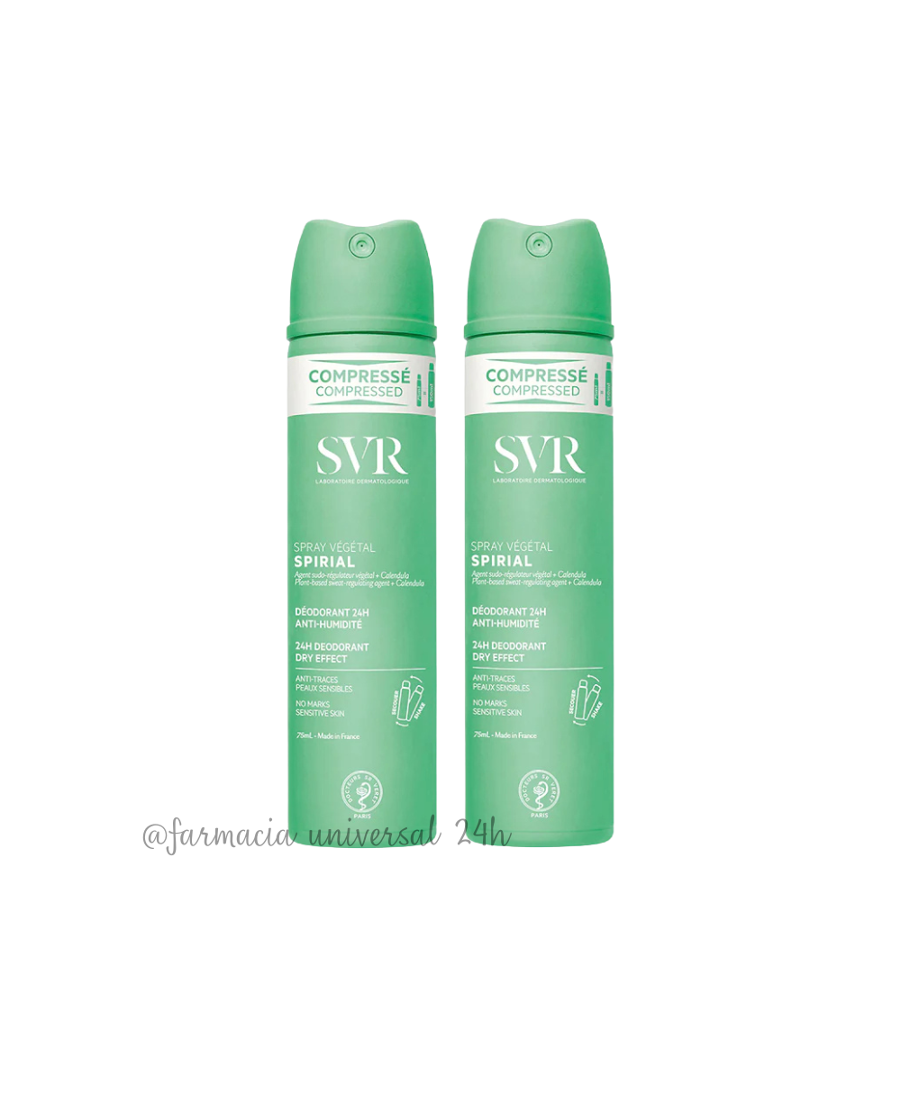 SVR Spirial Duplo Spray vegetal desodorante 2x75 ml
