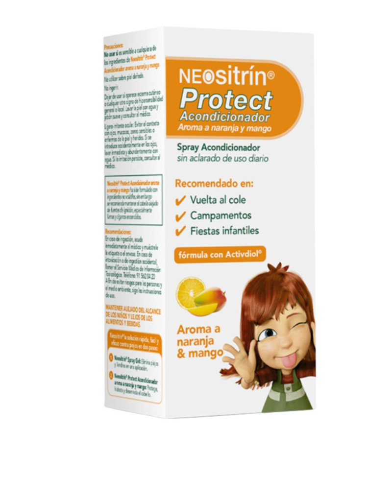 NEOSITRÍN protect spray acondicionador repelente piojos naranja y mango 200 ml
