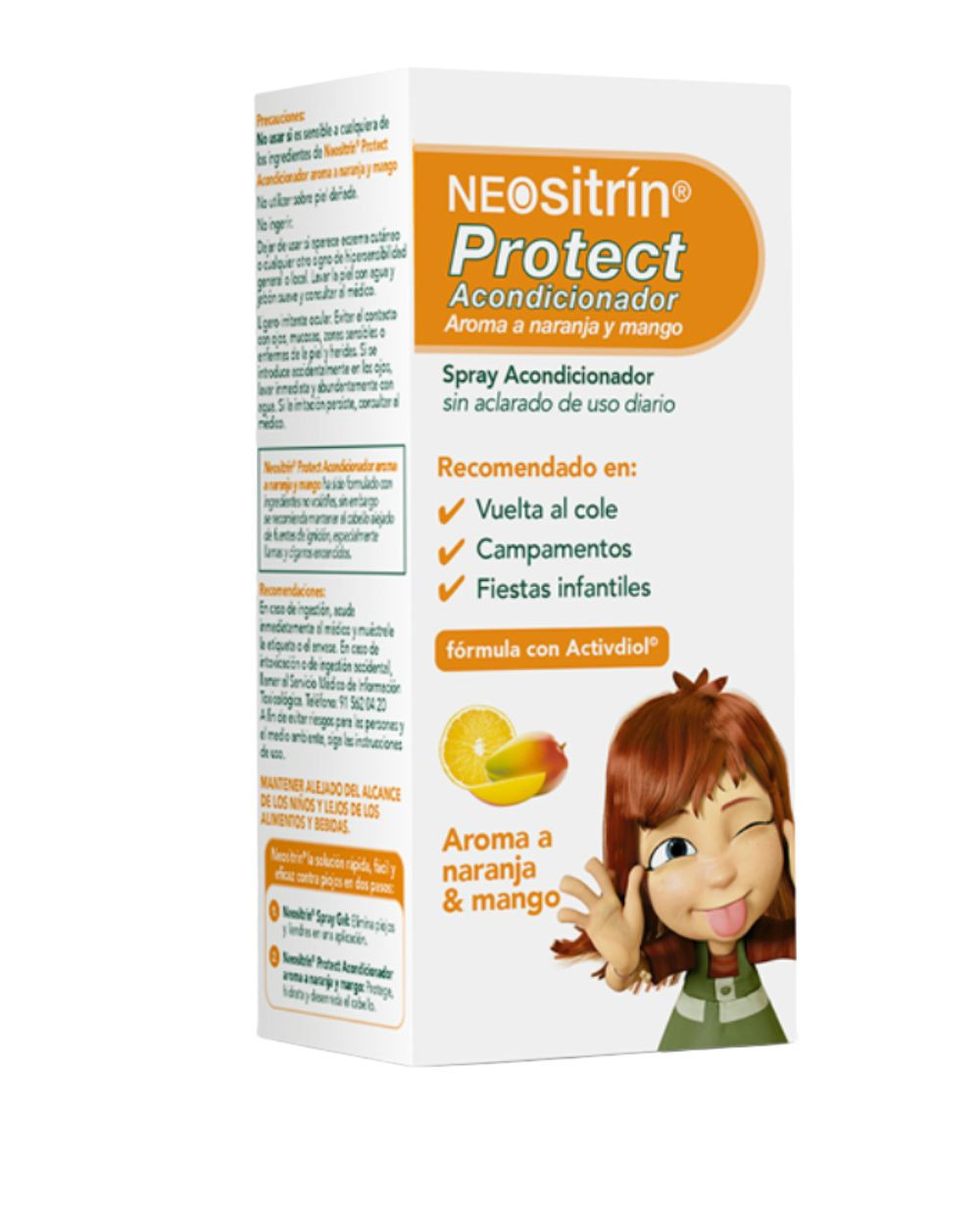 NEOSITRÍN protect spray acondicionador repelente piojos naranja y mango 200 ml