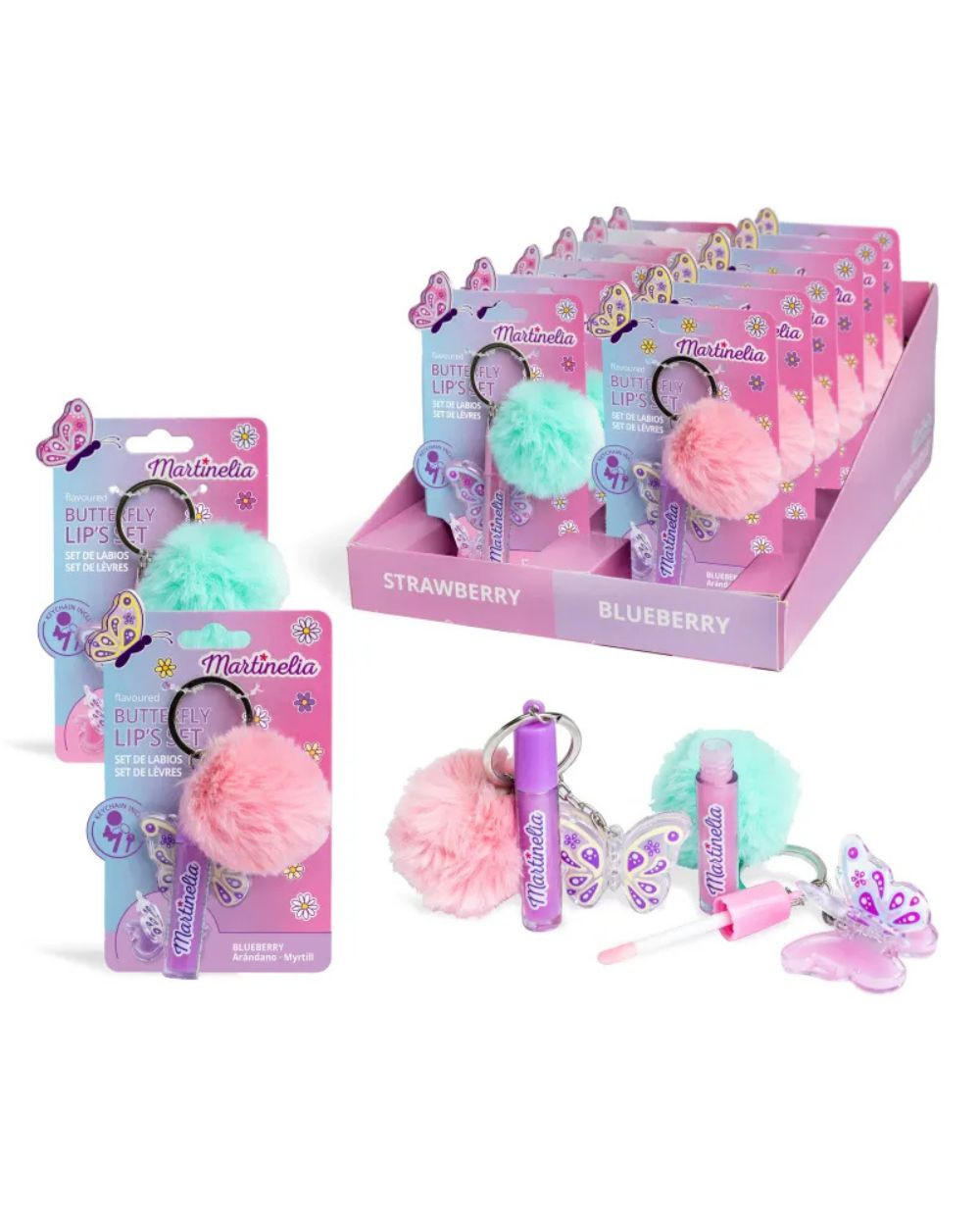 MARTINELIA wold butterfly lip and pompom set