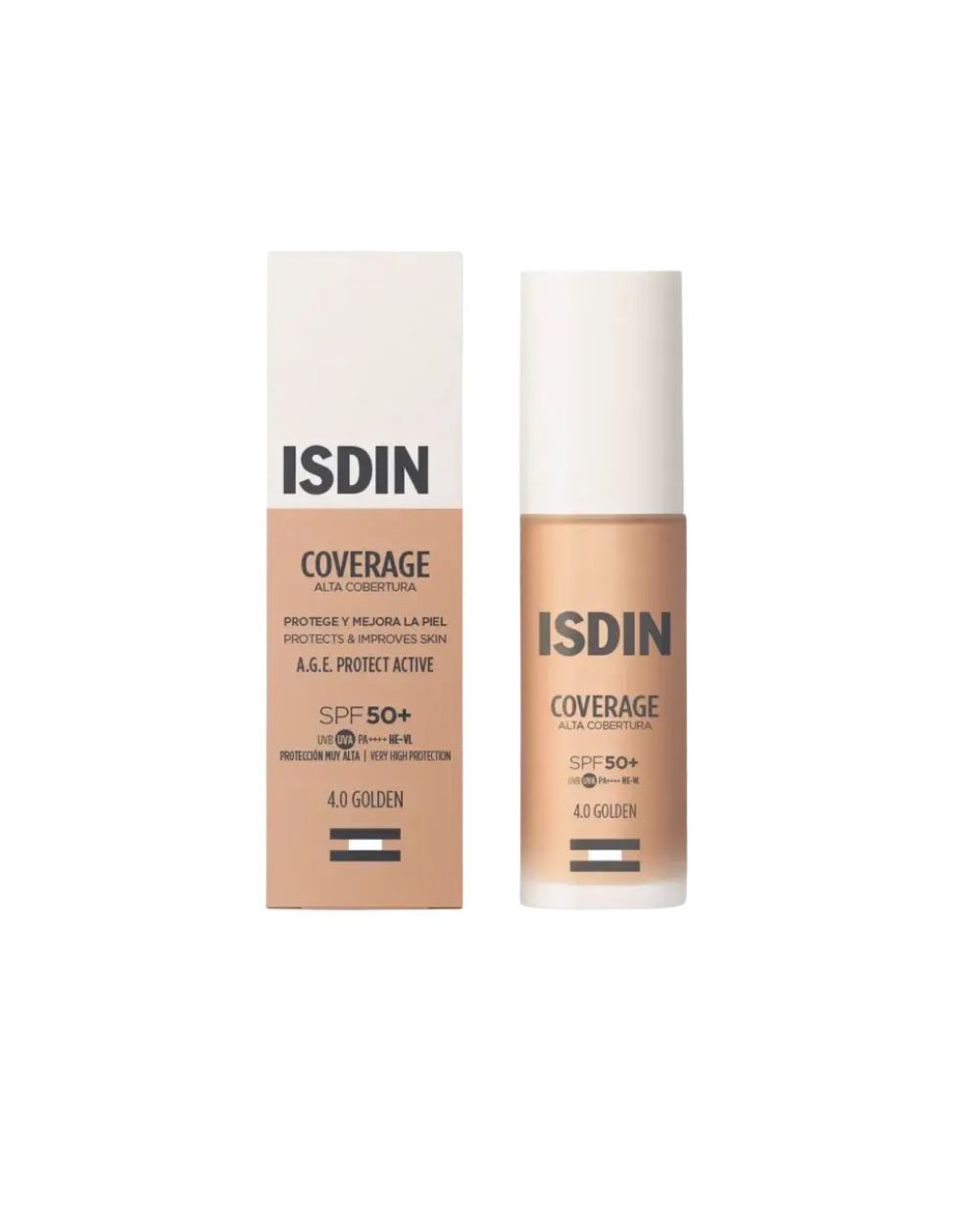 ISDIN Coverage SPF50+ maquillaje tono 4.0 Golden 30 ml