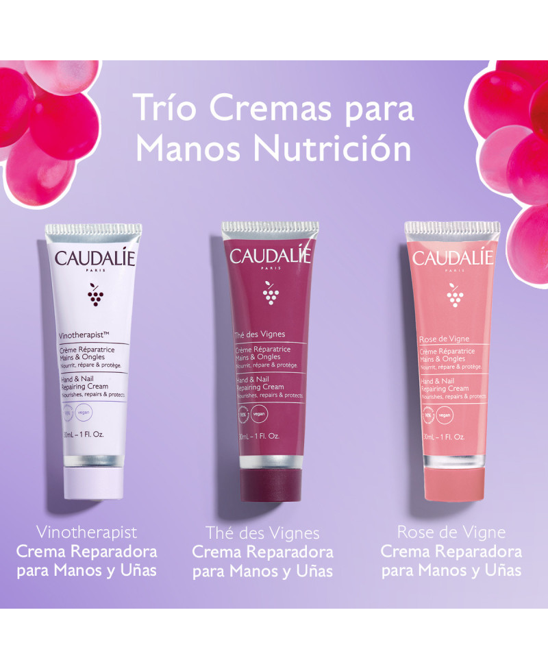 CAUDALIE Trio cremas de manos hidratación 3 x 30 ml