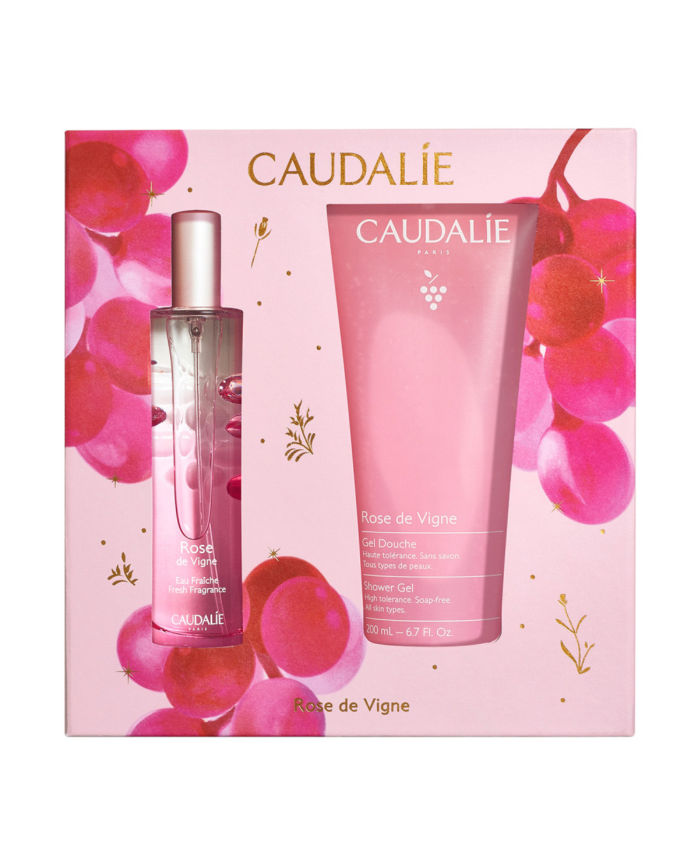 CAUDALIE Cofre Rose Des Vignes agua fresca 50ml + Gel 200ml regalo