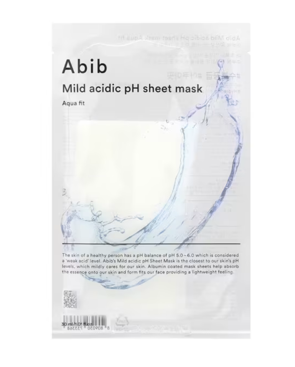 Abib Mascarilla Suave pH Acidic Aqua Fit 30ml