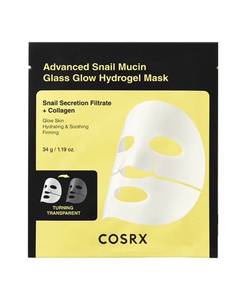 COSRX Advanced snail mucin glass glow hydrogel  mascarilla facial regenerante