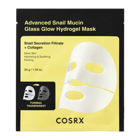 COSRX Advanced snail mucin glass glow hydrogel mascarilla facial regenerante