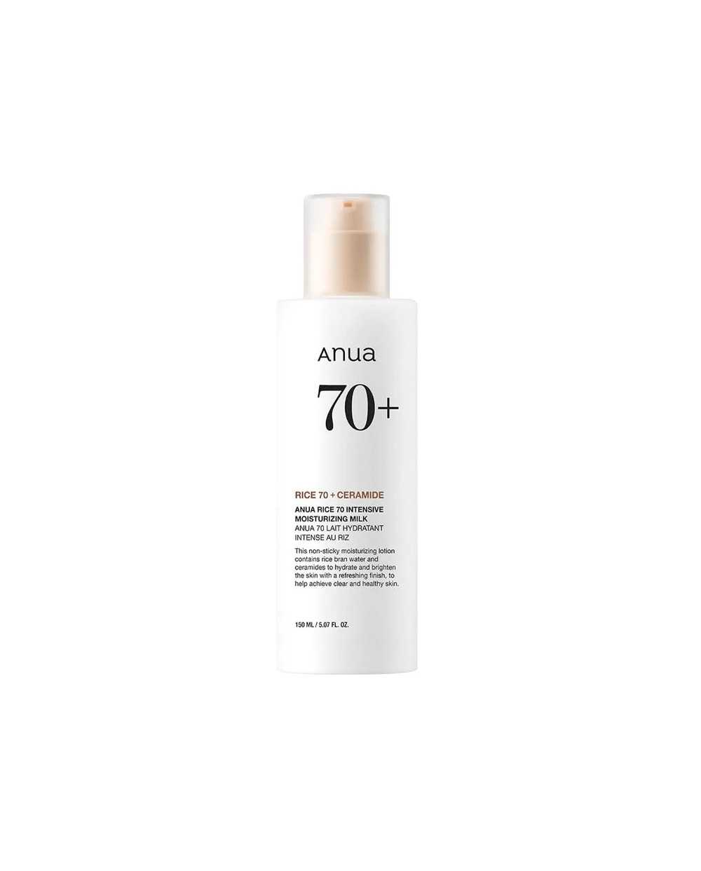 Anua Rice 70+ Rice Ceramide Loción Intensiva Hidratante 150 ml