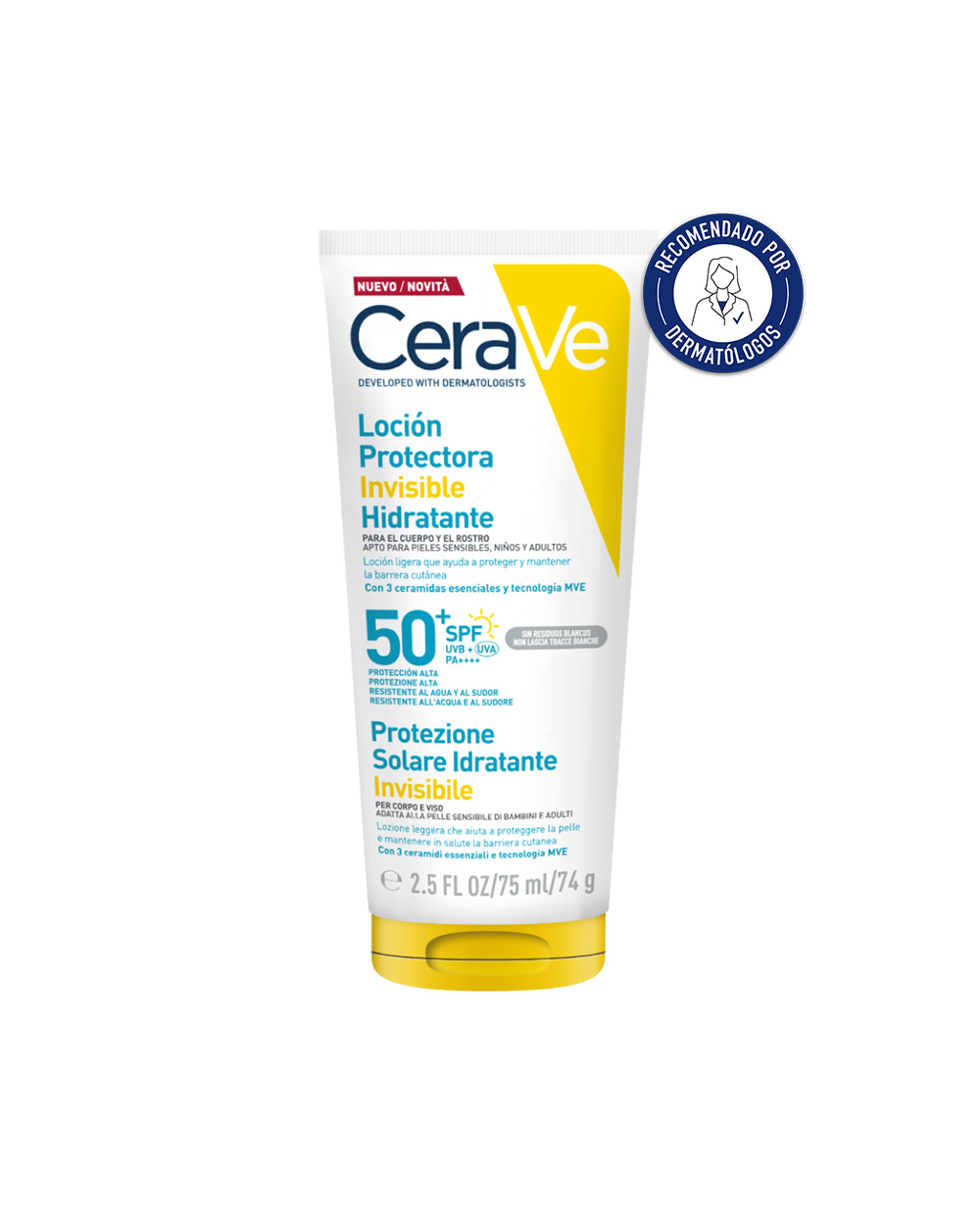 CERAVE Loción Protectora Invisible Hidratante SPF50 75 ml