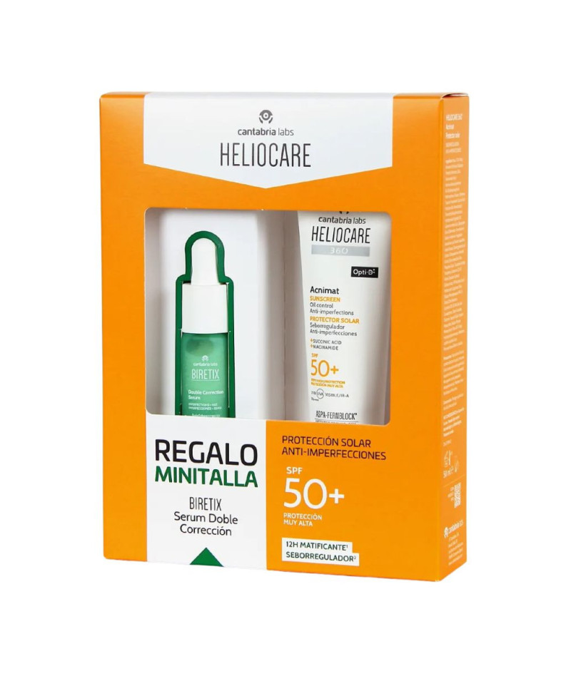 HELIOCARE Pack Acnimat SPF50+ 50 ml + Regalo Biretix Double Correction Serum 10 ml