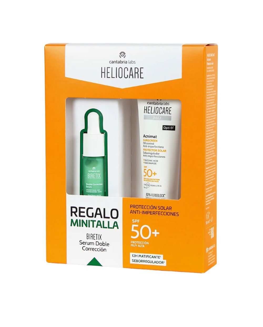HELIOCARE Pack Acnimat SPF50+ 50 ml + Regalo Biretix Double Correction Serum 10 ml