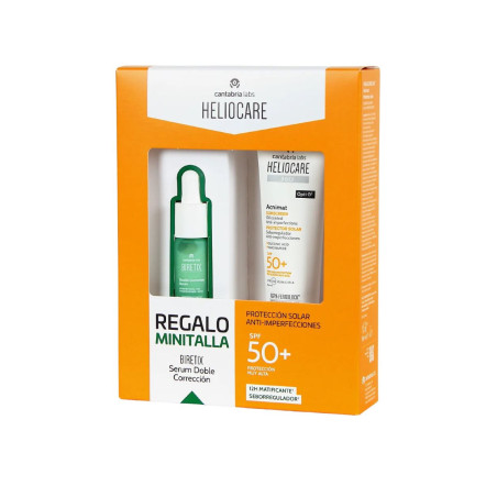HELIOCARE Pack Acnimat SPF50+ 50 ml + Regalo Biretix Double Correction Serum 10 ml