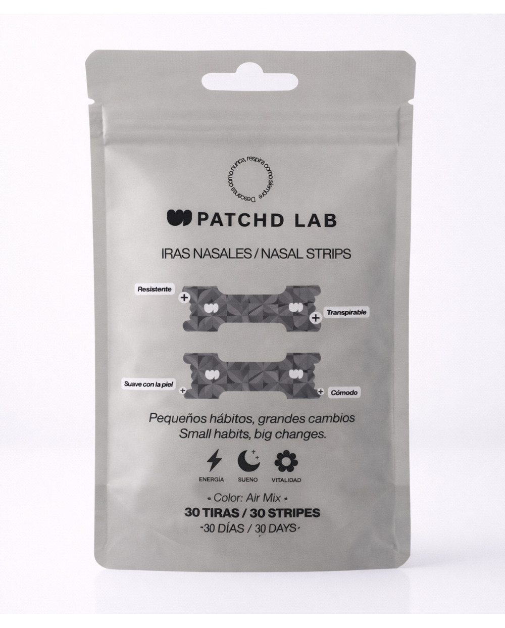 PATCHD LAB Tiras Nasales Gris Estampado Air Mix 30 Unidades