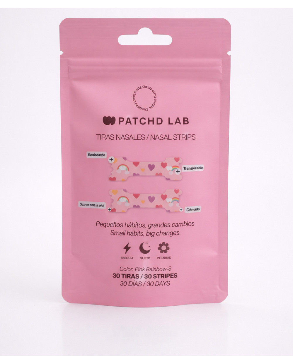 PATCHD LAB Tiras Nasales Infantiles Rosa Rainbow-S 30 Unidades
