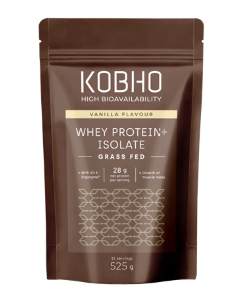 KOBHO Proteína Whey Aislada Sabor Vainilla 525g
